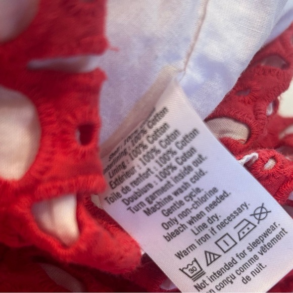 Janie and Jack Size 2T Girls Sleeveless Crochet Red and White Romper Kids - Picture 3 of 7